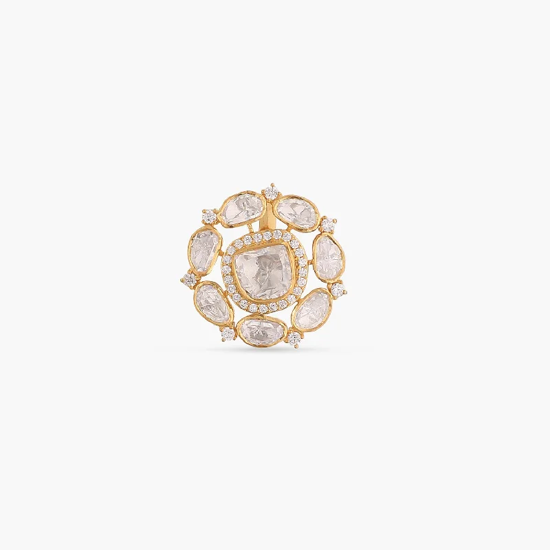handcrafted gemstone drop earrings Yami Classic Moissanite Silver Ring