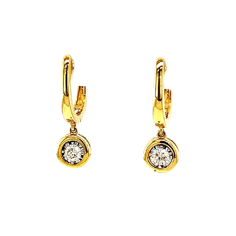 celestial astrology sign ring Hoop Earrings with Diamond Dangle