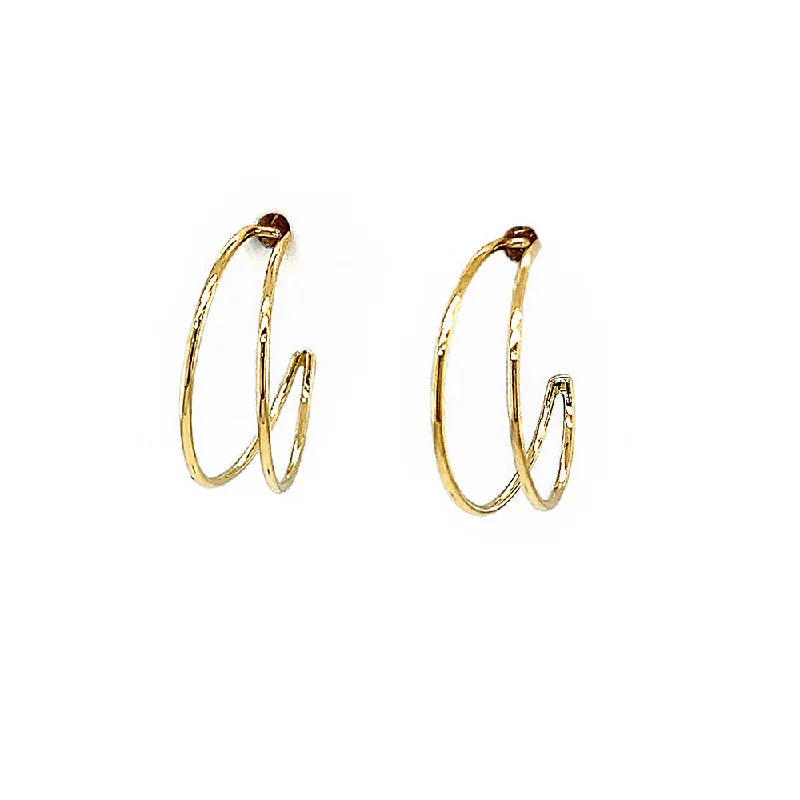 celestial sunburst necklace gold Yellow 14 Karat Medium Hoop Earrings