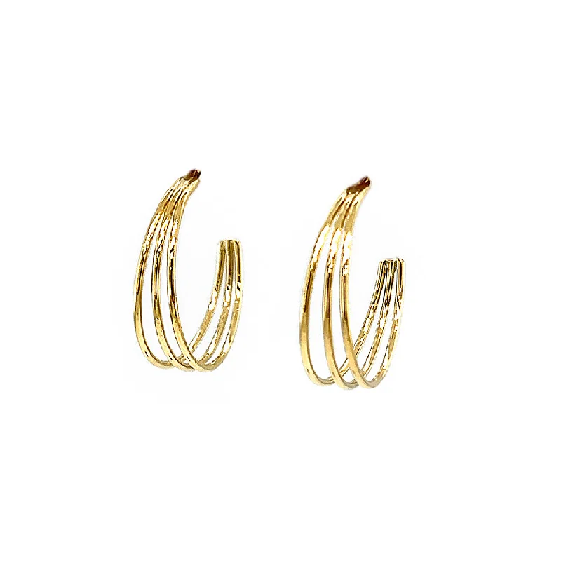dainty heart charm necklace Yellow 14 Karat Medium Hoop Earrings