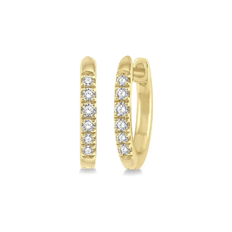 Gold Diamond Huggie Hoops