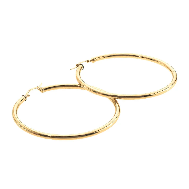 personalized bar necklace silver Round Hoop Earrings | Ladies | 14K Gold