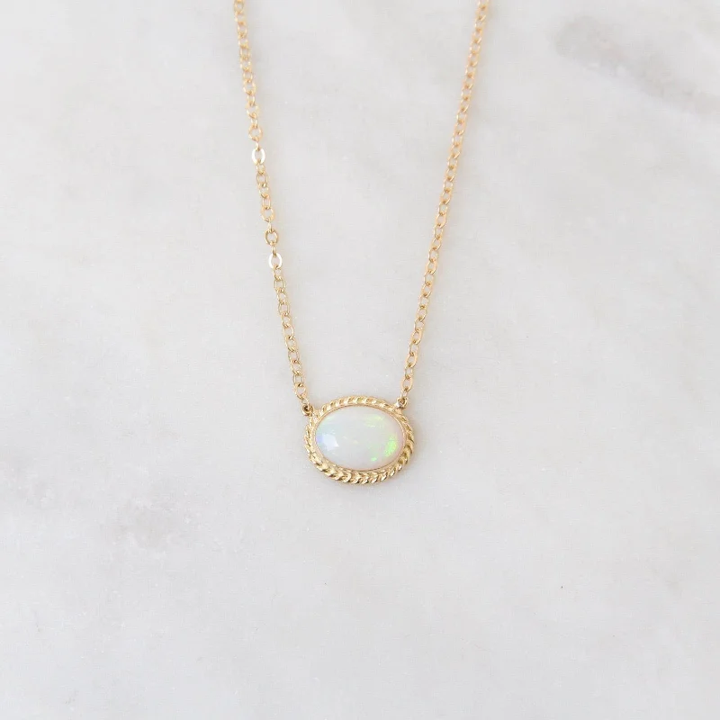 minimalist moonstone bracelet 14k Gold East West Bezel Set Opal Necklace