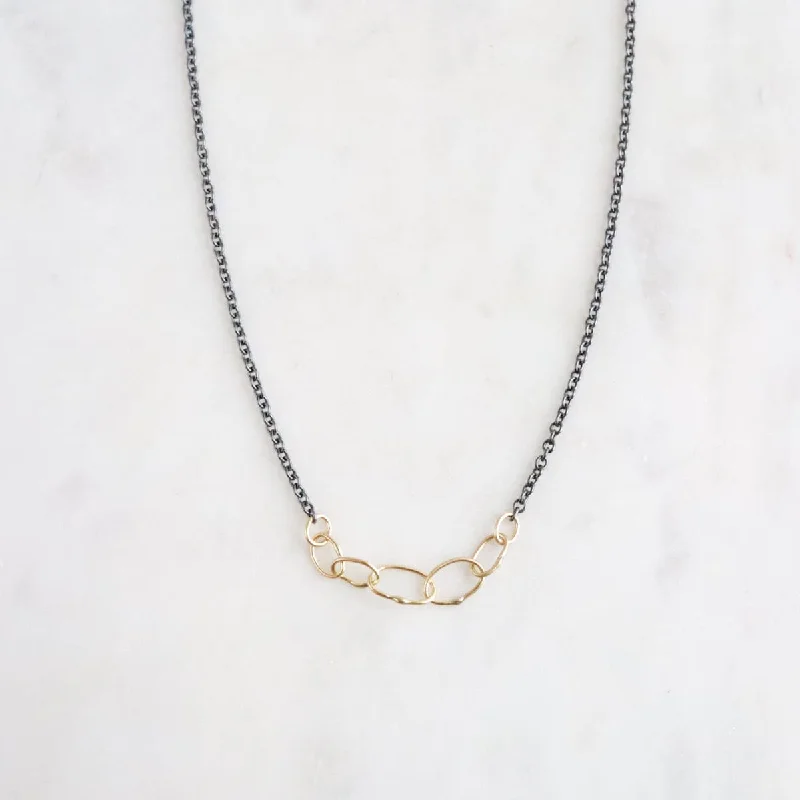 infinity loop ring rose gold Babble Two Tone Necklace
