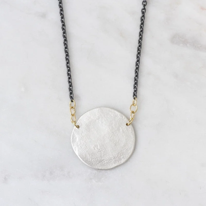 silver wave ring dainty Paper Moon Necklace