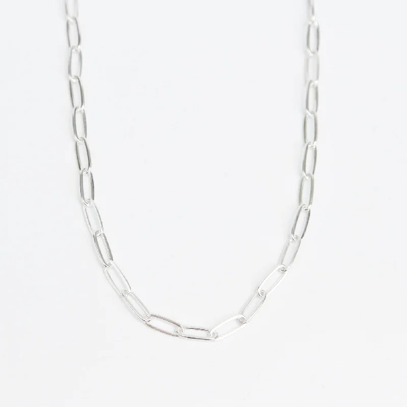 small diamond nose stud 20" Sterling Silver Paperclip Chain