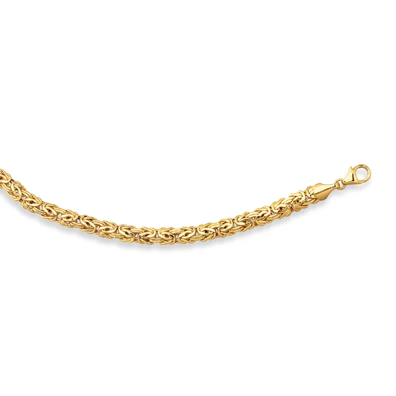 adjustable gemstone choker 14K Gold 6mm Byzantine Necklace