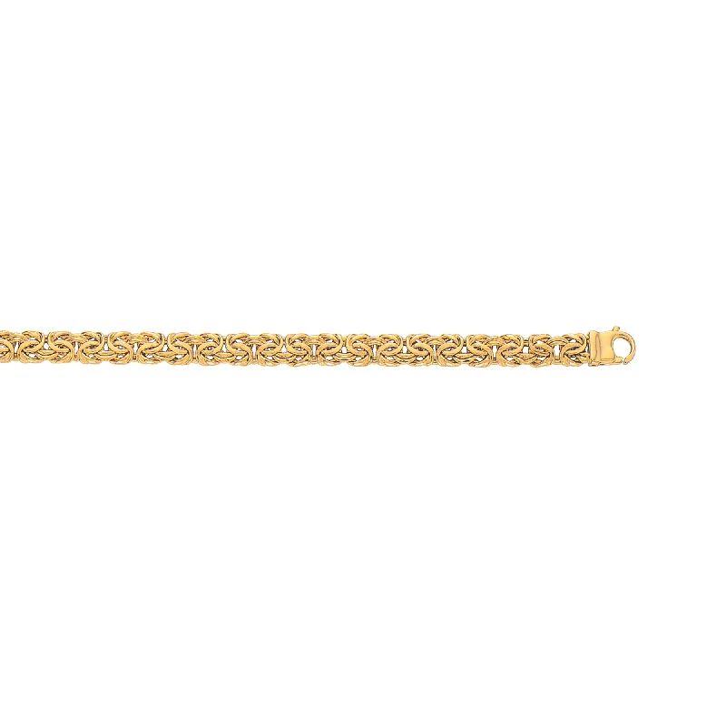 men’s black onyx bracelet 14K Gold 7.2mm Byzantine Necklace