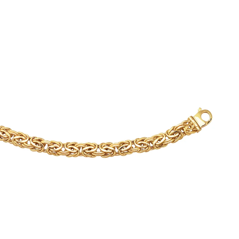 handcrafted gemstone toe ring 14K Gold  9mm Byzantine Necklace
