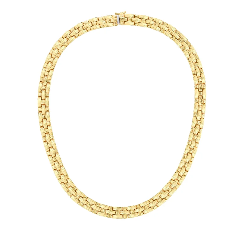 minimalist cubic zirconia earrings 14K Gold Basketweave Necklace