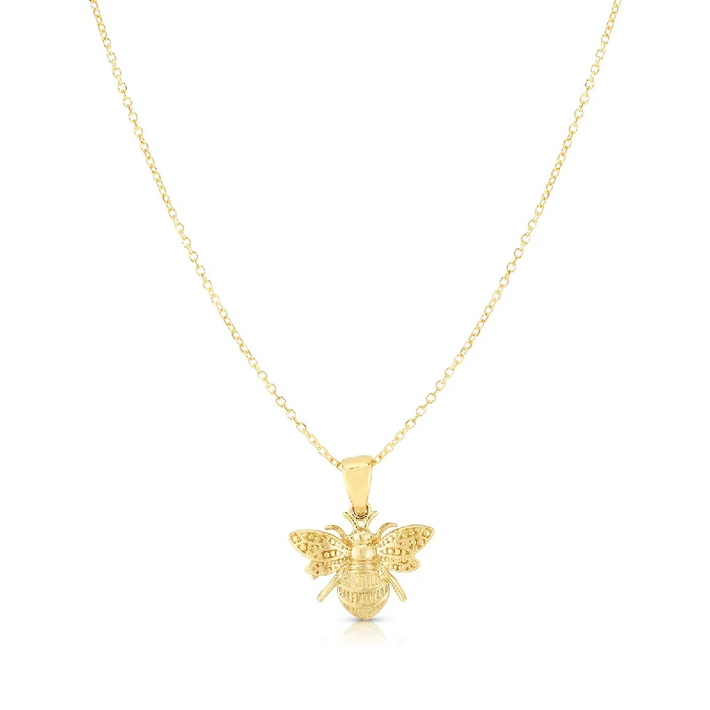 real smoky quartz pendant 14K Gold Bumble Bee Necklace