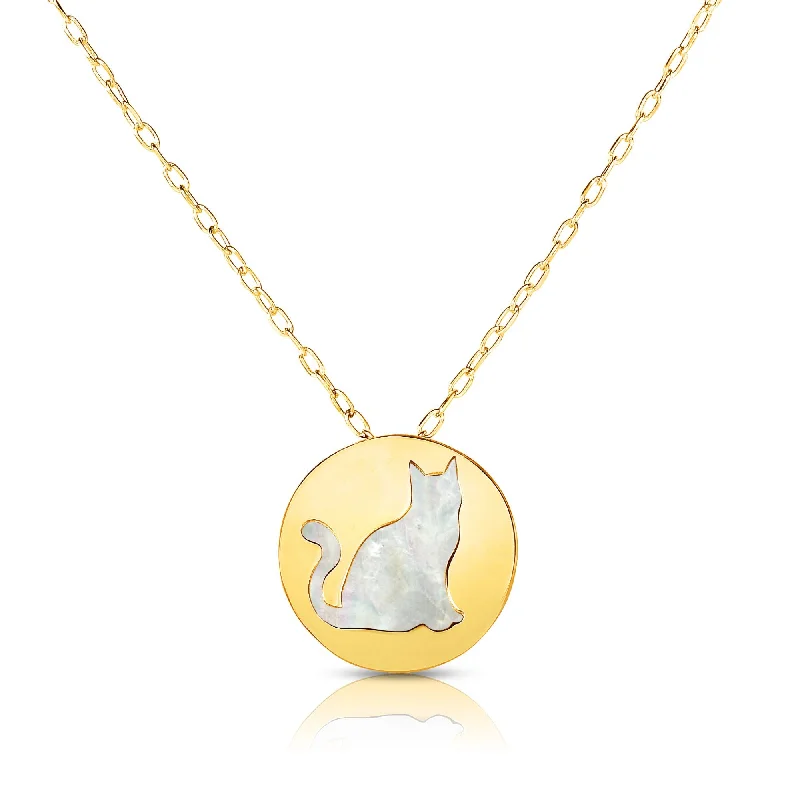 elegant marquise diamond ring 14K Gold Cat Mother of Pearl Necklace