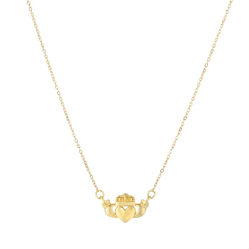 vintage diamond brooch pin 14K Gold Claddagh Necklace