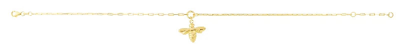 minimalist silver stacking bangles 14K Gold Dangling Bumblebee Chain