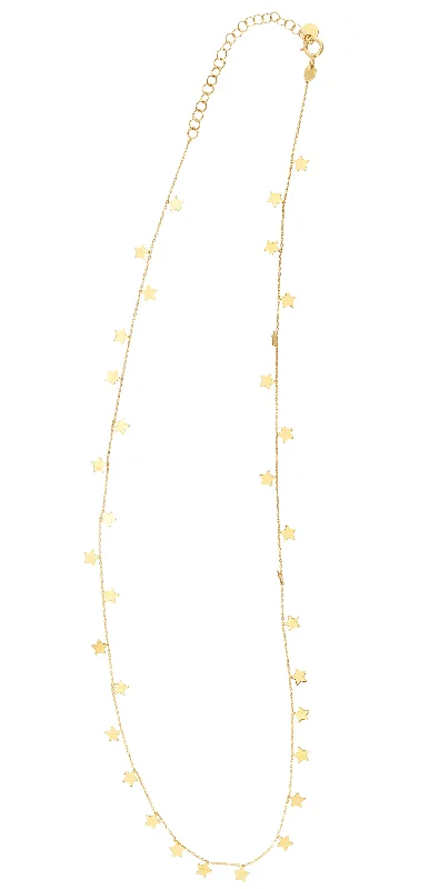 adjustable minimalist wave bracelet 14K Gold Dangling Stars Necklace