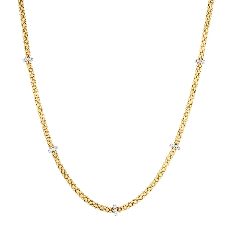 real peridot gemstone ring 14K Gold & Diamond Station Popcorn Necklace