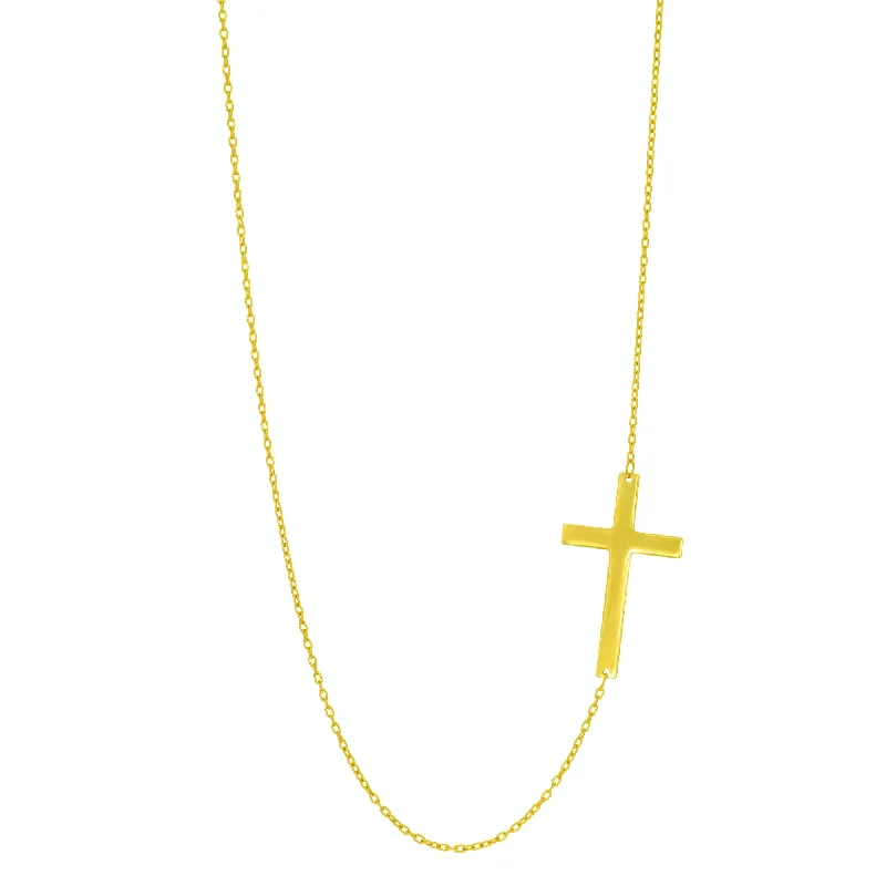vintage art deco sapphire ring 14K Gold Flat Cross Necklace