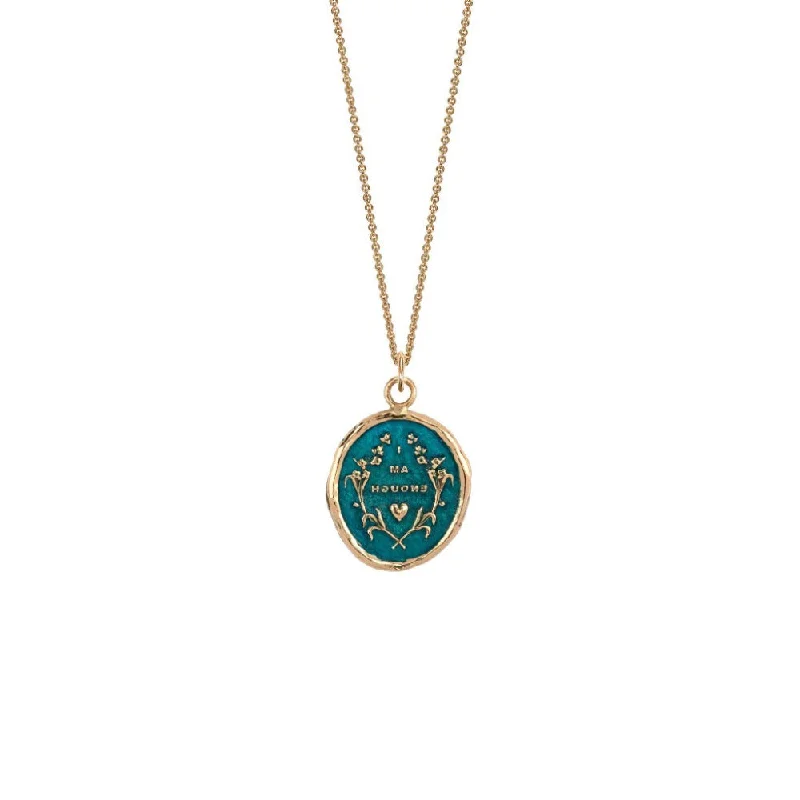 gold-plated chain necklace with charms 14k Gold I Am Enough Talisman - True Colors