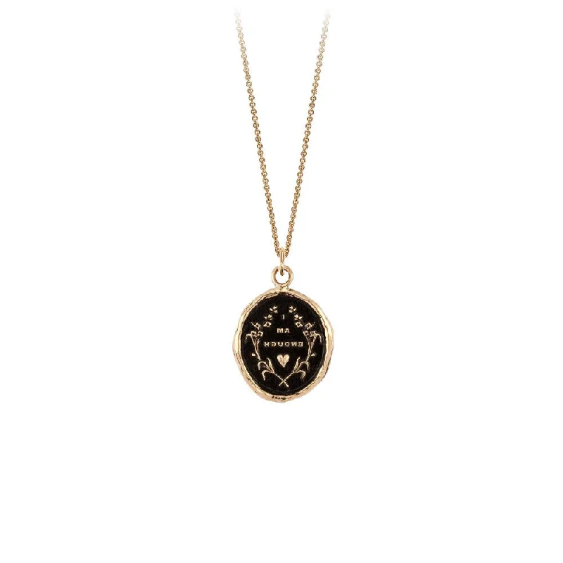 personalized family tree necklace 14k Gold I Am Enough Talisman
