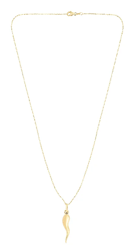 celestial moon and star bracelet 14K Gold Italian Horn Necklace