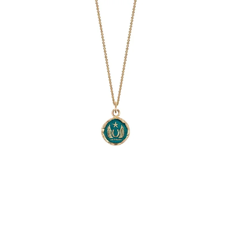 delicate angel wings necklace 14k Gold Luck & Protection Talisman - True Colors