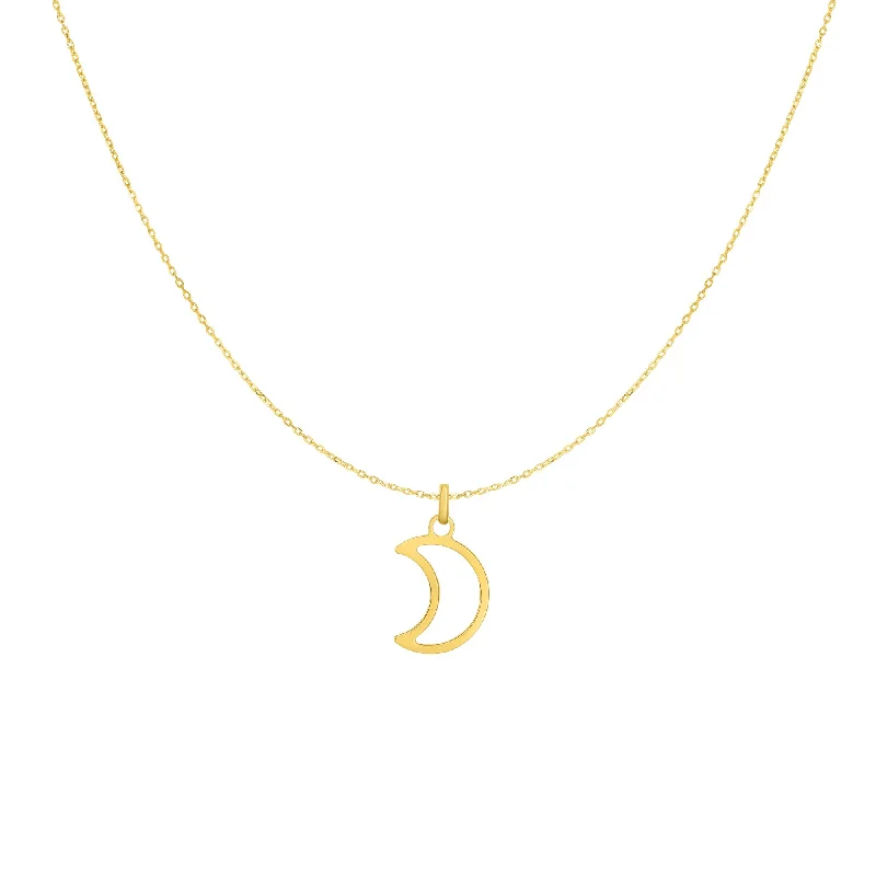 vintage crystal chandelier earrings 14K Gold Open Moon Necklace