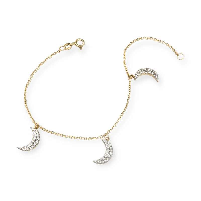 solid gold disc charm bracelet Luna 14K Gold Bracelet