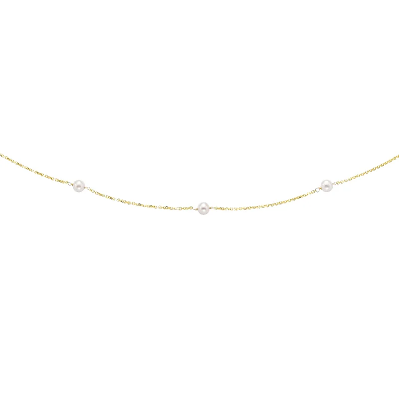 sapphire and diamond eternity ring 14K Gold Pearl Station Necklace