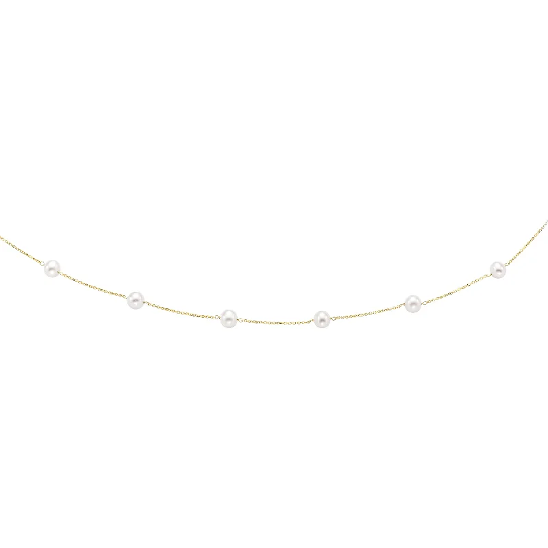 antique filigree wedding band 14K Gold Pearl Station Necklace