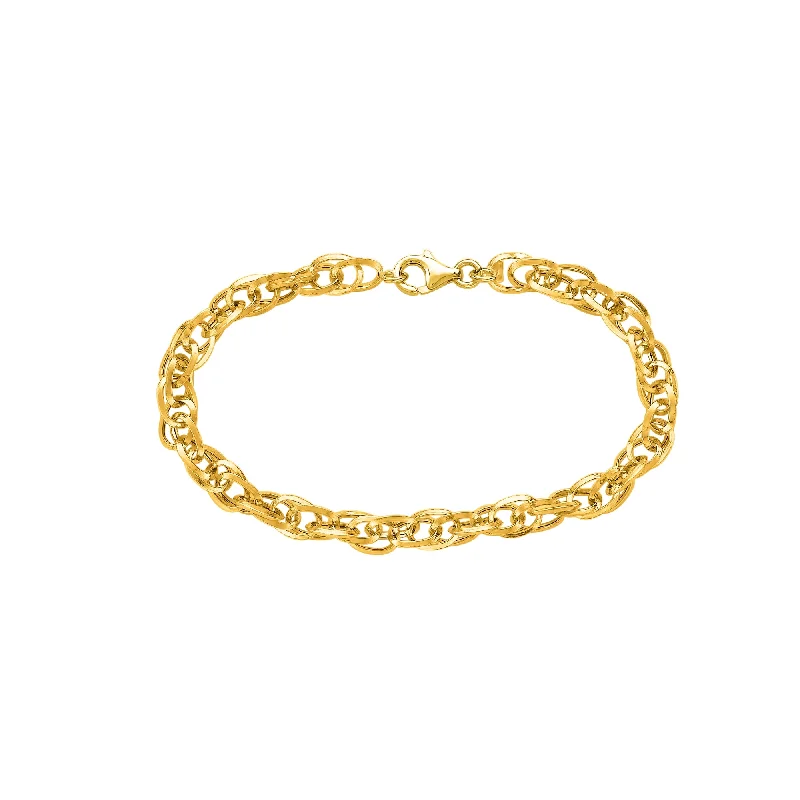 handmade silk thread earrings 14K Gold Polished Euro Link Chain