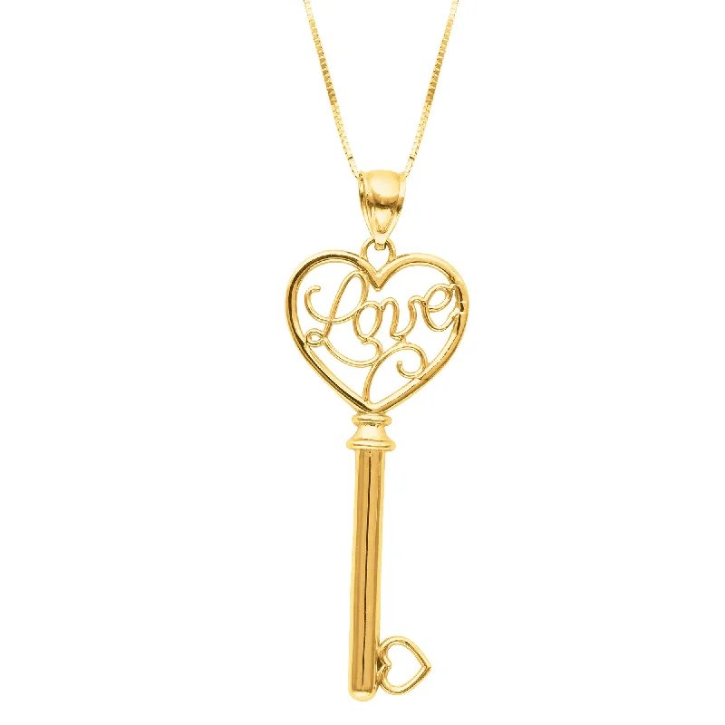 minimalist birthstone bangle 14K Gold Polished Love Key Necklace