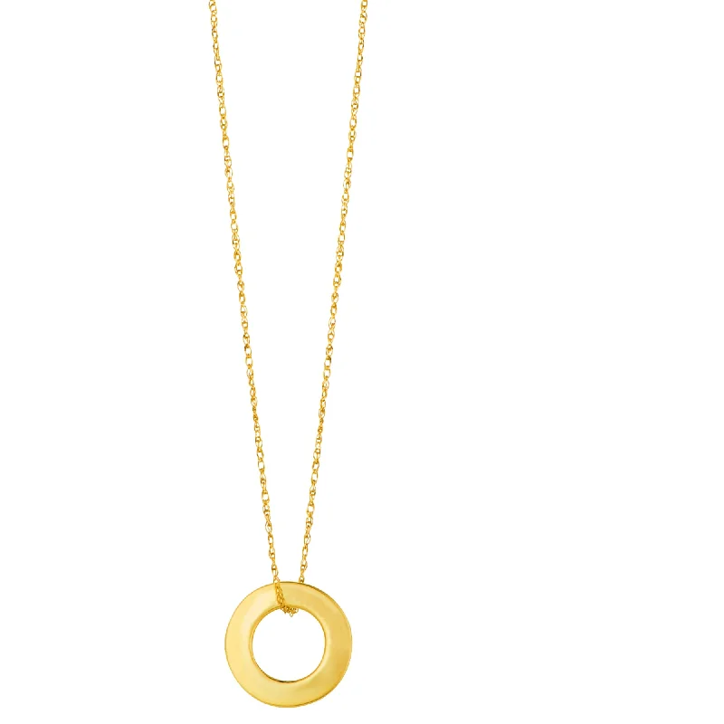 modern infinity signet ring 14K Gold Polished Mini Open Circle Necklace