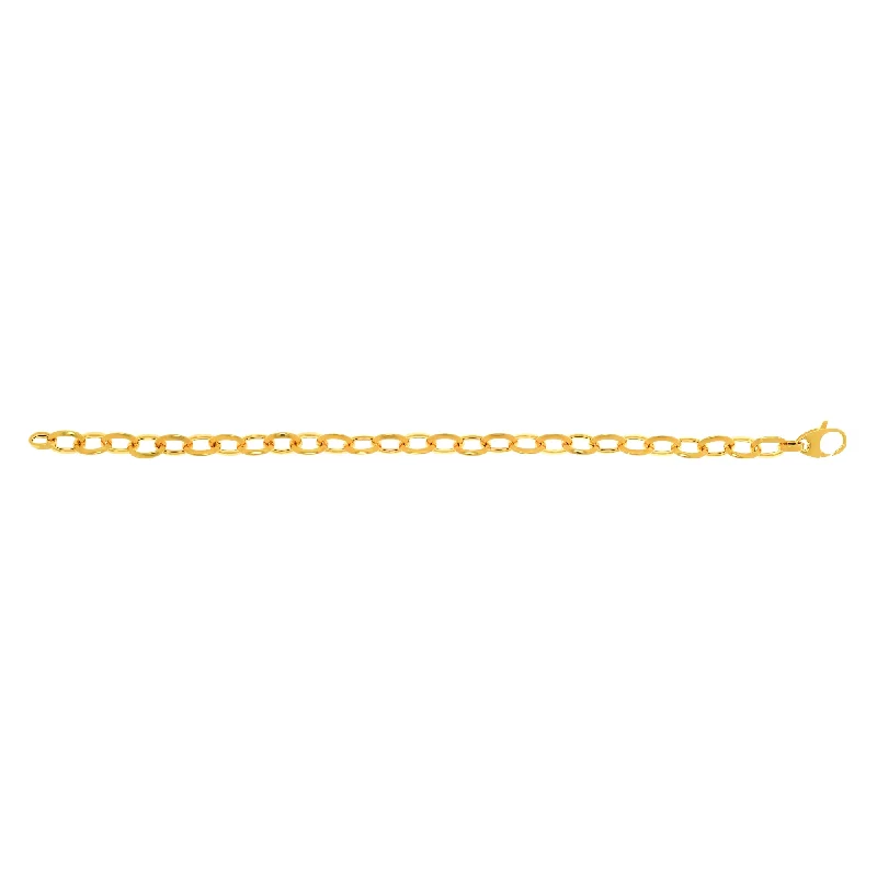 black and gold wedding band 14K Gold Polished Mini Oval Link Chain
