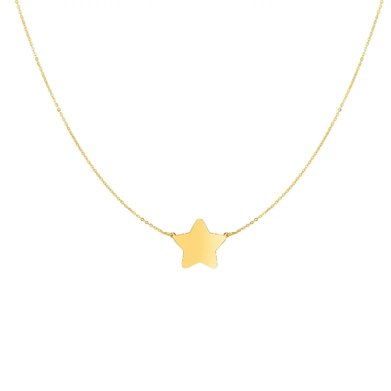 emerald-cut engagement ring halo 14K Gold Polished Star Necklace