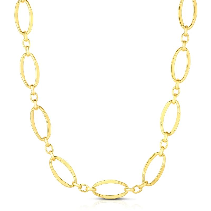 real turquoise drop earrings 14K Gold Polished Three Plus One Oval Link Chain
