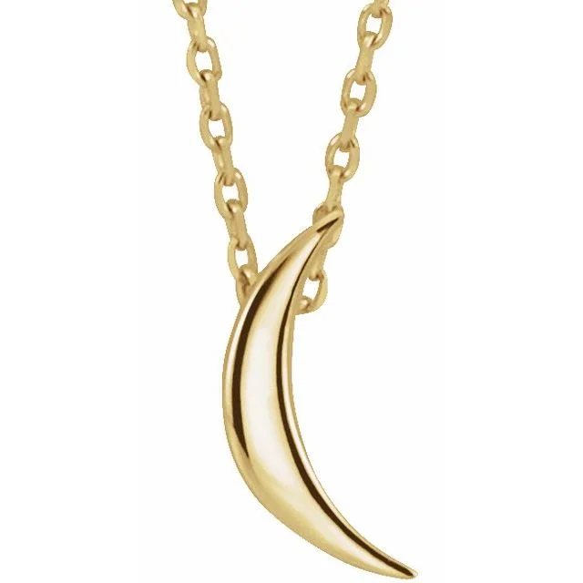 minimalist gold bracelet thin 14k Petite Crescent Moon Necklace