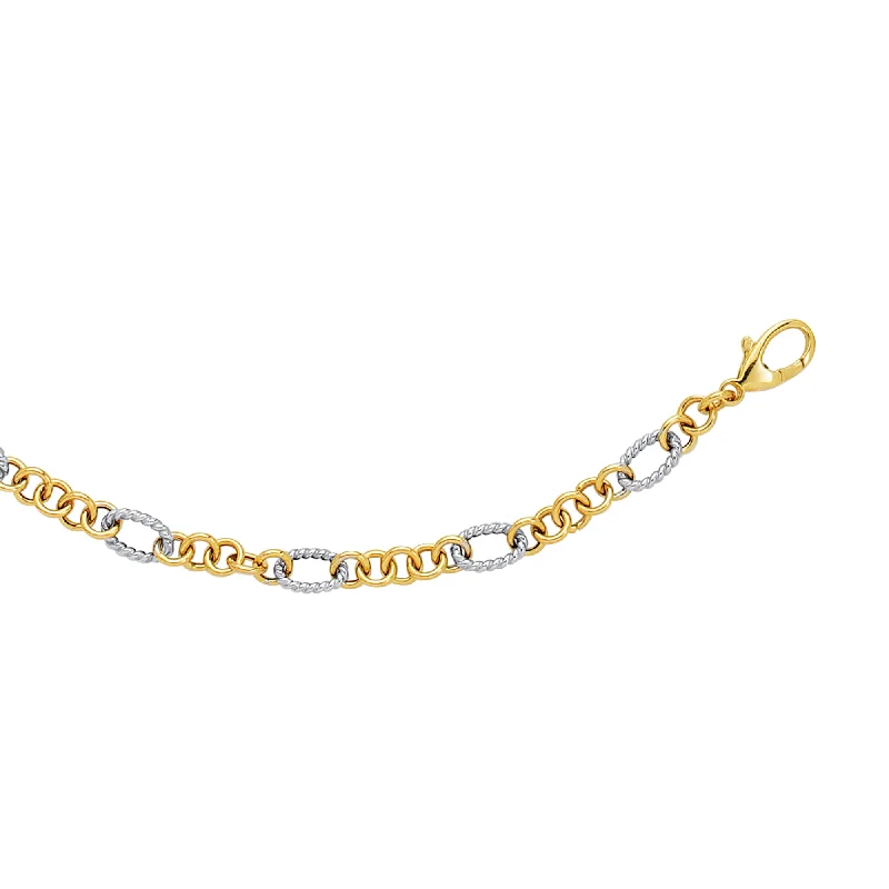 celestial astrology sign ring 14K Two-tone Gold Alternating Twisted Oval Rope Link Chain celestial astrology sign ring 14K Two-tone Gold Alternating Twisted Oval Rope Link Chain