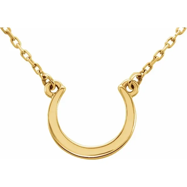 genuine ruby ring women 14k Yellow Gold Crescent Necklace
