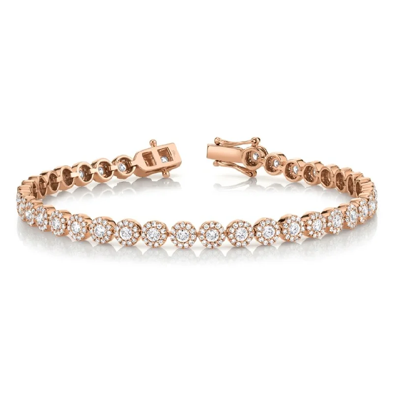 rose gold bar bracelet personalized 14KT GOLD 3.03 CARAT DIAMOND CIRCLE HALO TENNIS BRACELET rose gold bar bracelet personalized 14KT GOLD 3.03 CARAT DIAMOND CIRCLE HALO TENNIS BRACELET
