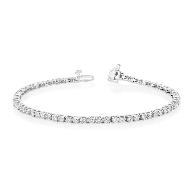 rose gold infinity bracelet 14KT GOLD 3 CARAT ROUND DIAMOND TENNIS BRACELET