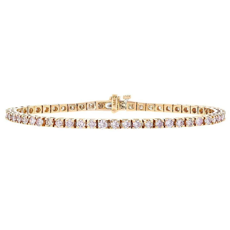 butterfly charm bracelet delicate 14KT ROSE GOLD 4.06CTW DIAMOND TENNIS BRACELET
