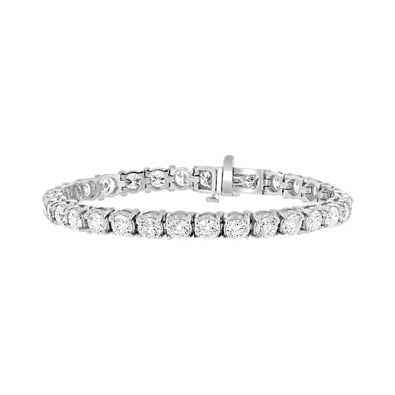 gemstone stacking rings colorful 14KT WHITE GOLD 12.96 CTW ROUND DIAMOND TENNIS BRACELET