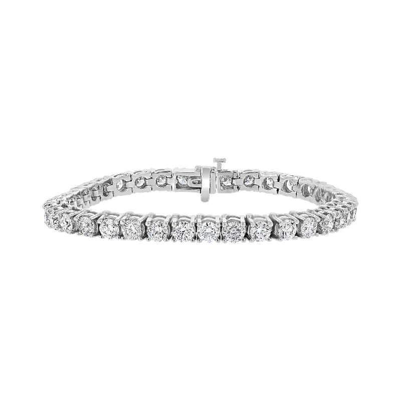 art deco diamond bracelet 14KT WHITE GOLD 14.75 CTW ROUND DIAMOND TENNIS BRACELET