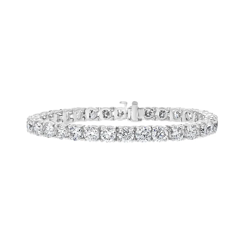unique moon phase ring 14KT WHITE GOLD 17.15 CTW ROUND DIAMOND 4 PRONG TENNIS BRACELET
