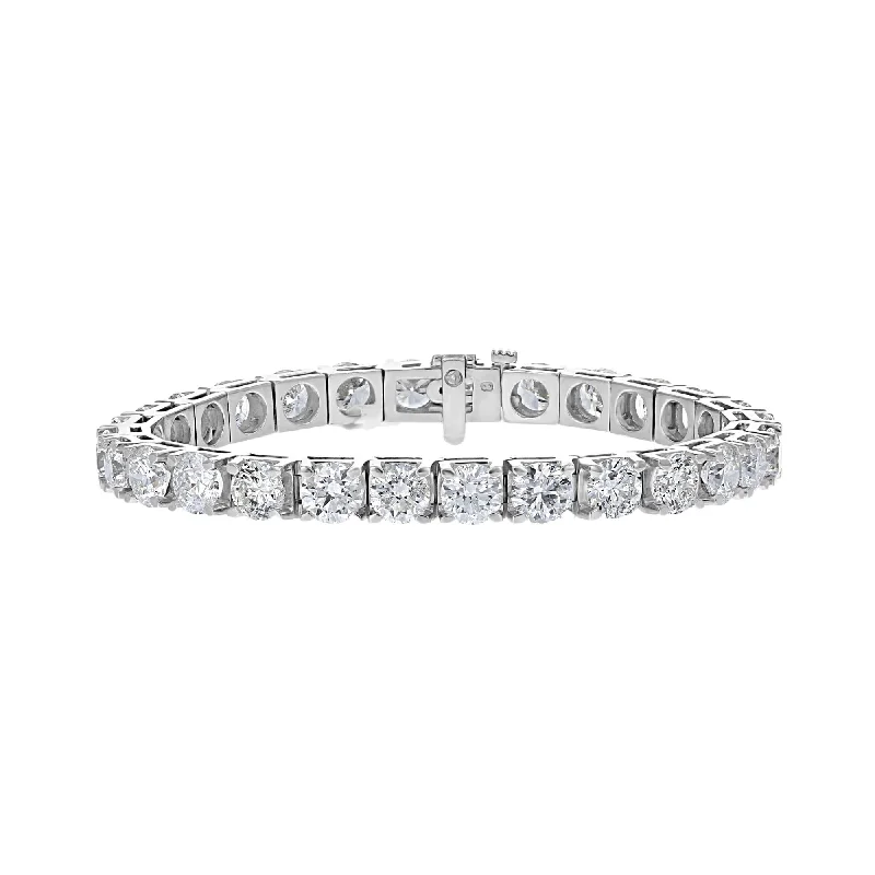 vintage Victorian brooch pin 14KT WHITE GOLD 21 CTW ROUND DIAMOND TENNIS BRACELET