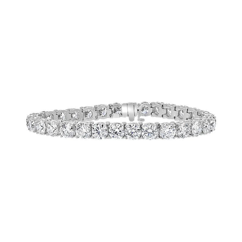 infinity loop ring rose gold 14KT WHITE GOLD 22.12 CTW ROUND DIAMOND 4 PRONG TENNIS BRACELET