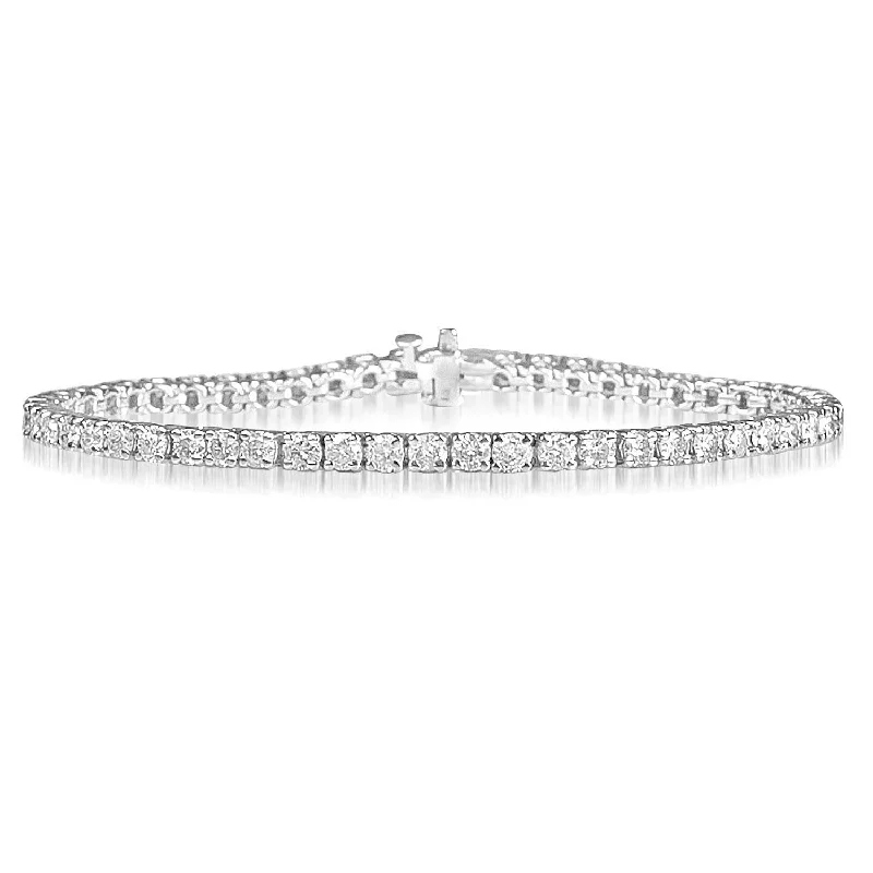 black opal engagement ring 14KT WHITE GOLD 5 CARAT ROUND DIAMOND TENNIS BRACELET