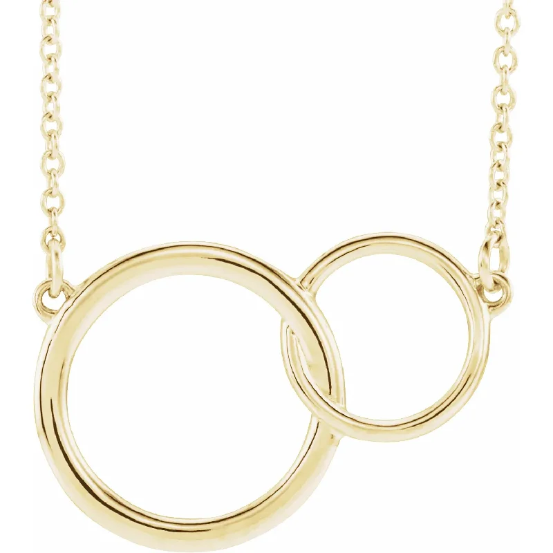chunky chain necklace trendy 14k Yellow Gold Interlocking Circles Necklace