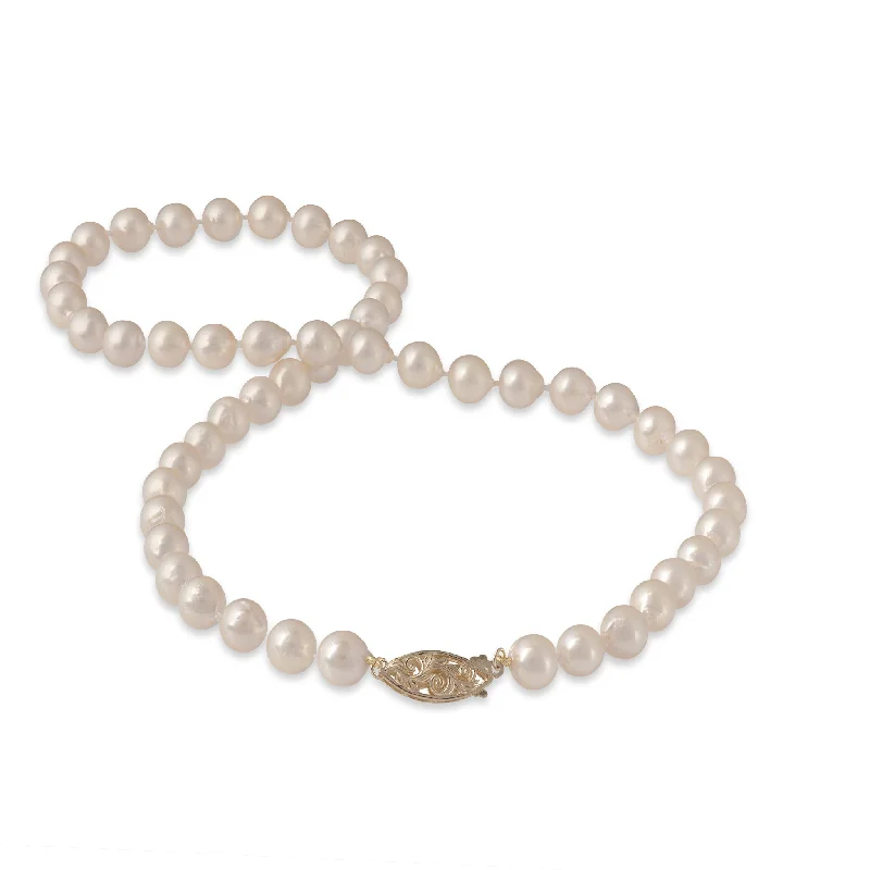 custom gold name necklace 18-19" Akoya White Pearl Strand with Gold Clasp - 7-7.5mm custom gold name necklace 18-19" Akoya White Pearl Strand with Gold Clasp - 7-7.5mm