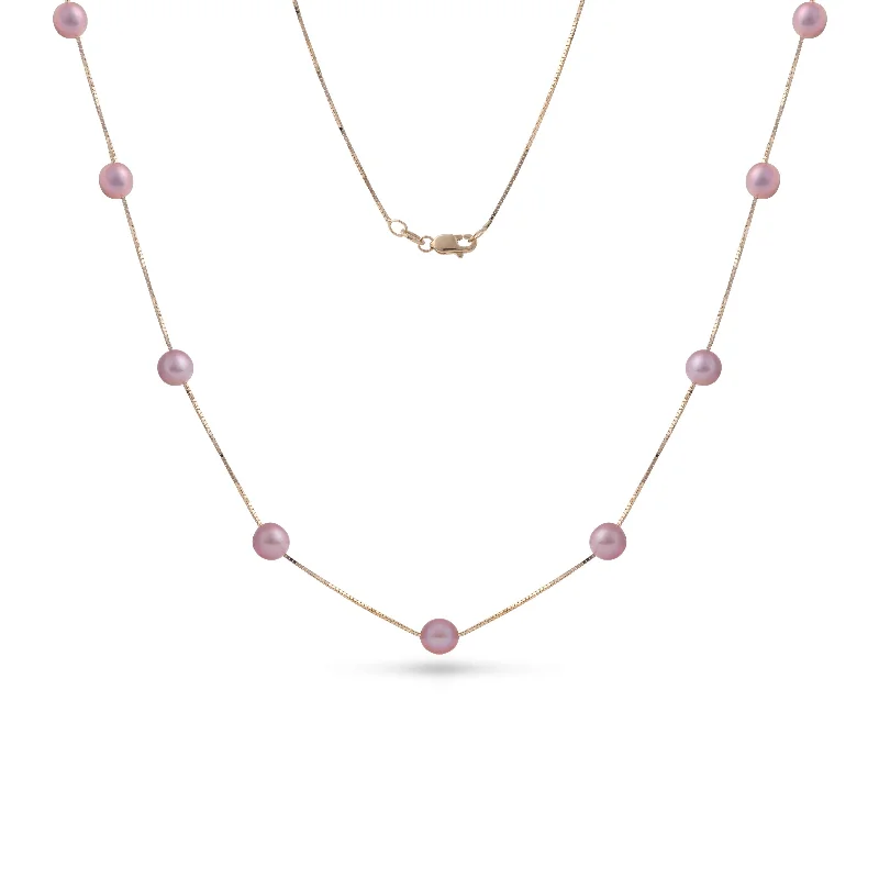 custom engraved infinity necklace 18" Freshwater Pearl Necklace in Gold - 5-6mm